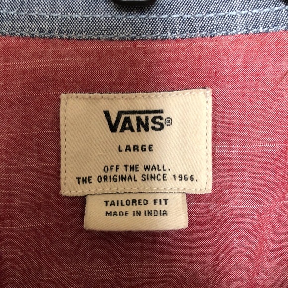 Cans button down cotton shirt. Soft red colour - Picture 2 of 3